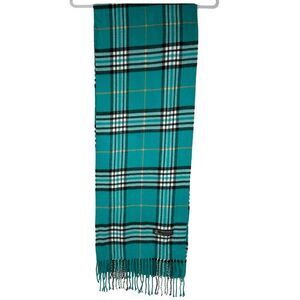 Scottish 100% Cashmere blue Tartan Heritage Plaid Fringed Scarf Unisex